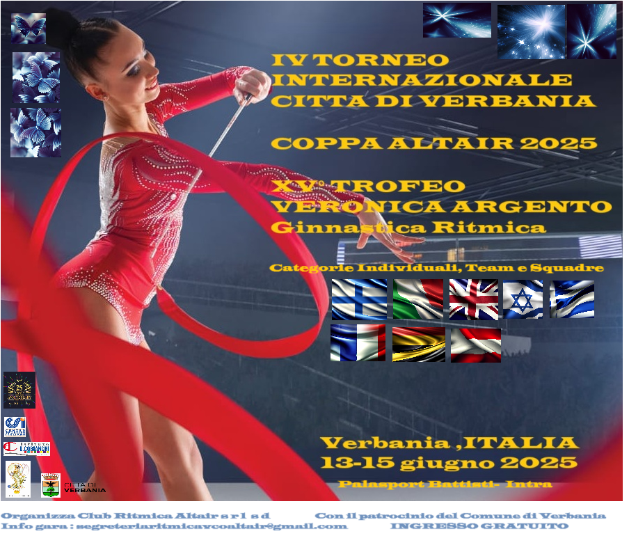NELLA SEZIONE TORNEO INTERNAZIONALE 2025 PUBBLICATO IL PROGRAMMA DELLA GARA - Ritmica VCO - Club Altair