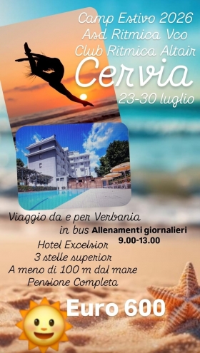 CALENDARIO ESTATE 2026 - Ritmica VCO - Club Altair